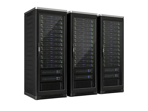 Computer Server Rack Technology Concept