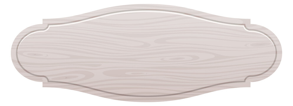 Decorative wooden panel realistic mockup. Blank sign