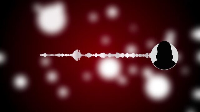 Virtual male character interview voice animation voice recording and podcast mic microphone button icon animation video. music equalizer signal chart voice symbol video element content.HD Viedo .