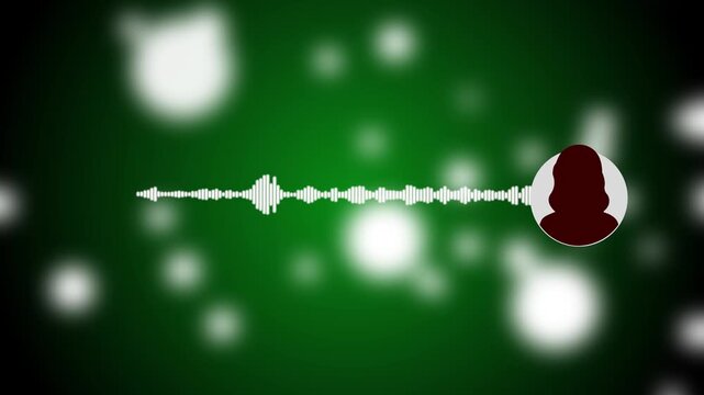 Virtual male character interview voice animation voice recording and podcast mic microphone button icon animation video. music equalizer signal chart voice symbol video element content.HD Viedo .