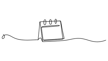 Obraz premium Continuous single line drawing of a simple desk calendar for office and time planning