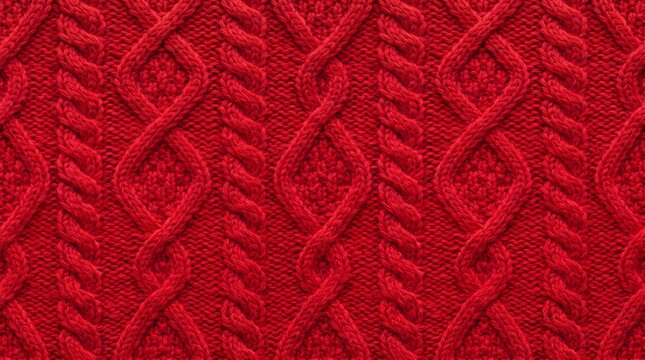 Red cable knit texture pattern