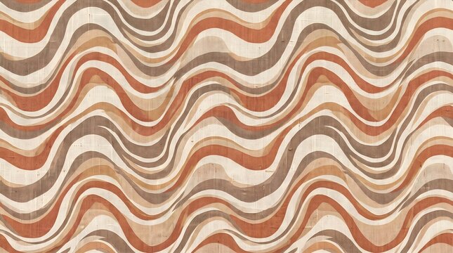 Retro wavy stripes pattern abstract textile design