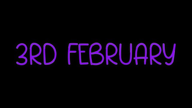 3rd February Neon Glow Background