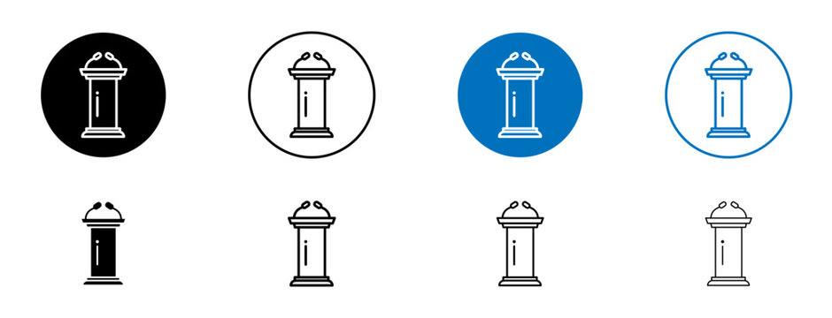 Lectern icon flat outline in black