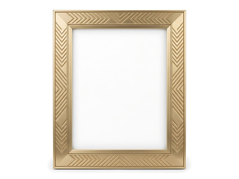 Gold photo frame isolated on white background