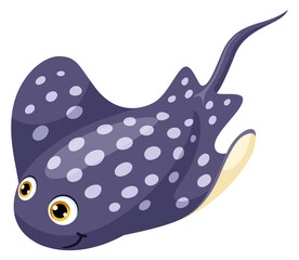 Electric ray fish. Cartoon marine animal character © LadadikArt