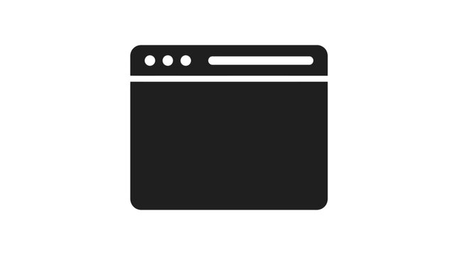 Browser window with controls and slider flat black silhouette