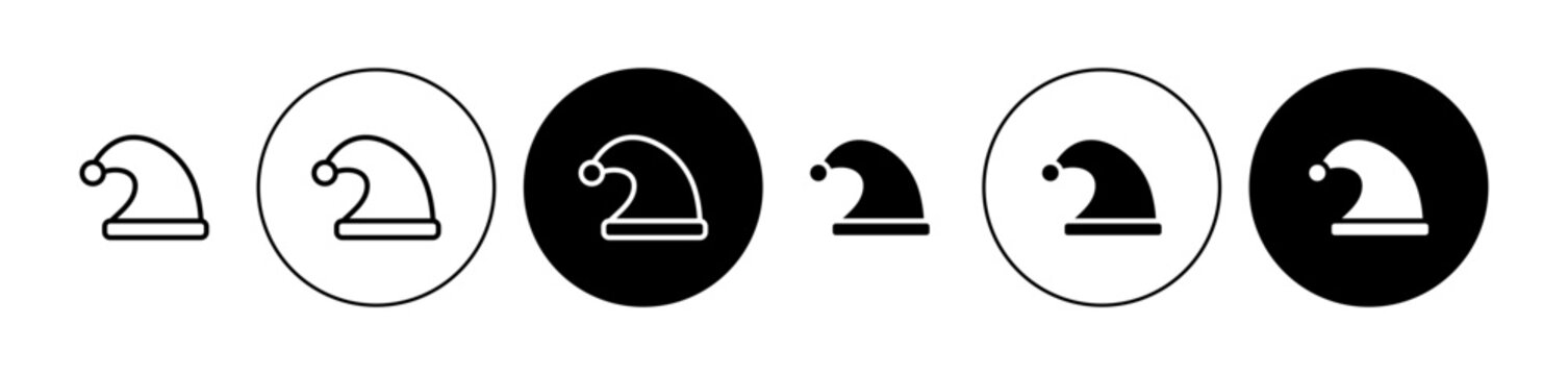 Sleeping hat icon flat outline in black