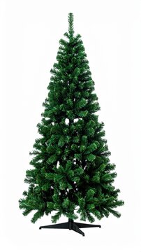 Artificial Christmas Tree Isolated on White Background Studio Shot