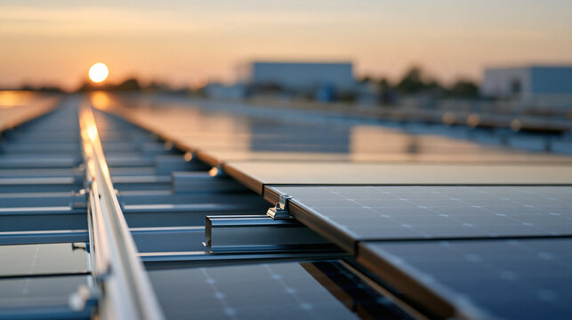 Warehouse roof with unfinished solar arr 1