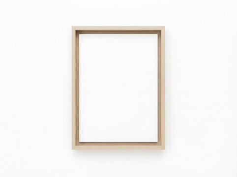Wooden shadow box frame isolated on white background