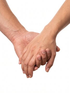 Two People Holding Hands for Support