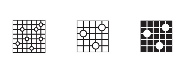 Fototapeta premium Set of abstract grid and circle pattern icons