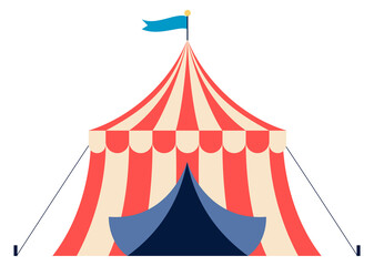 Carnival tent color icon. Funfair or circus symbol © LadadikArt