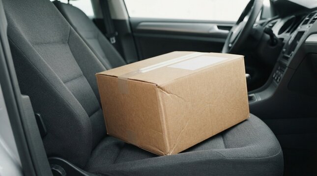 Delivery box on car seat