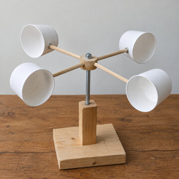 Homemade Anemometer With Four Plain Cups