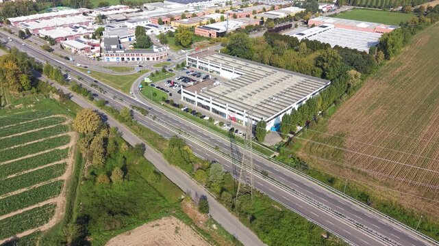 Industrial Zone Aerial View 