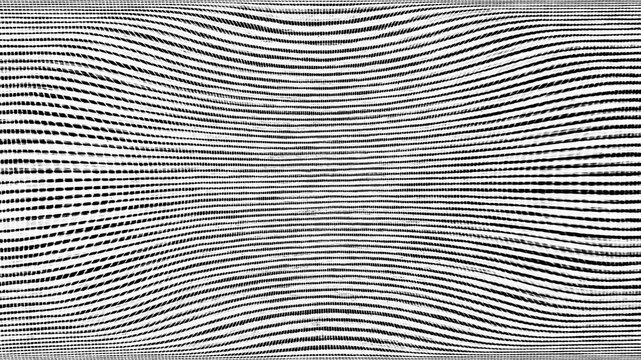 Abstract black and white moire wave line background