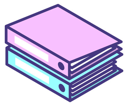 Paper folders isometric icon. Office archive files