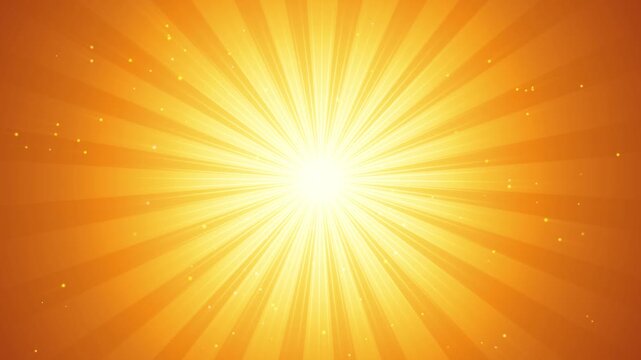 Dynamic golden light ray motion graphic with rotating beams and glowing particles, ideal for celebrations, promotions, titles and presentations.