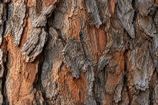 Close-up of textured tree bark with rough patterns and colors  