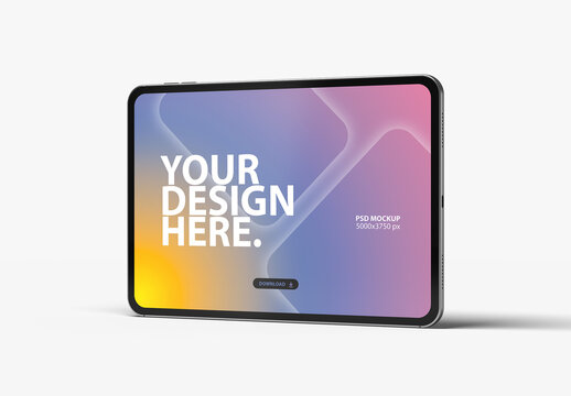 Digital Tablet screen Mockup standing horizontaly