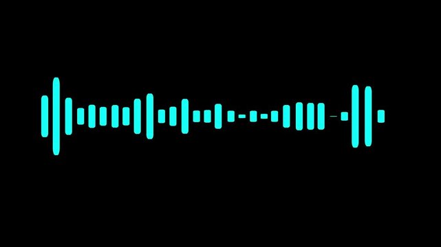 nimated audio wave icon for voice recording spectrum, sound frequency equalizer, music player equalizer bar, podcast audio waveform, volume signal, acoustic rhythm and radio station loop animation.
