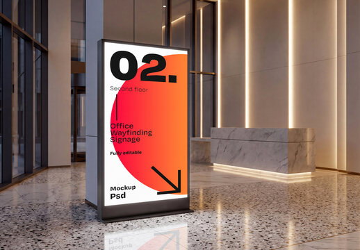 Office Wayfinding Sign Mockup