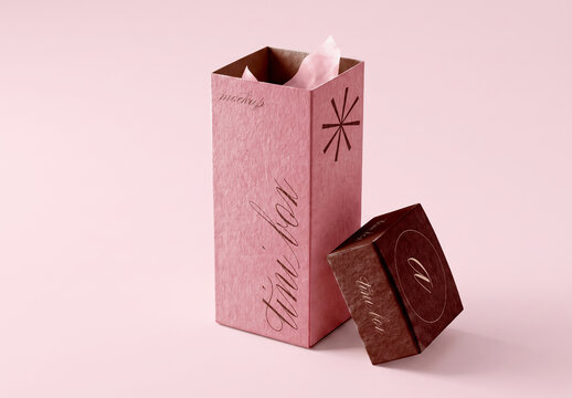Tall Gift Box Mockup