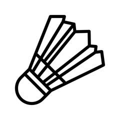 Badminton shuttlecock outline icon black stroke isolated on transparent background for sports equipment branding design assets and game tournament visual graphics. © Handmade