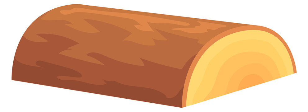 Cartoon timber icon. Wooden lumber. Tree trunk cut