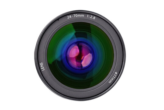 Professional 24 70mm f2 8 Camera Lens with Colorful Glass Reflections