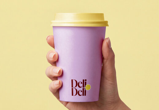 Hand Holding Coffee Cup Mockup