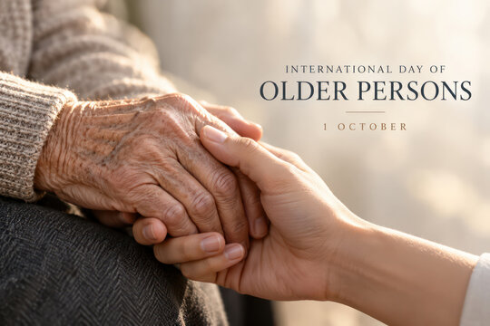 International Day of Older Persons October 1, Senior Care and Support Concept