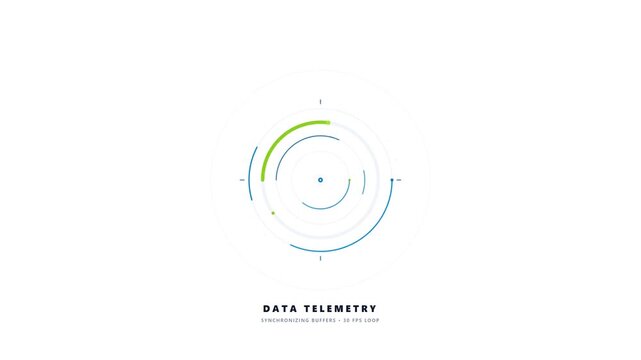 Minimalist digital data telemetry circle animation interface