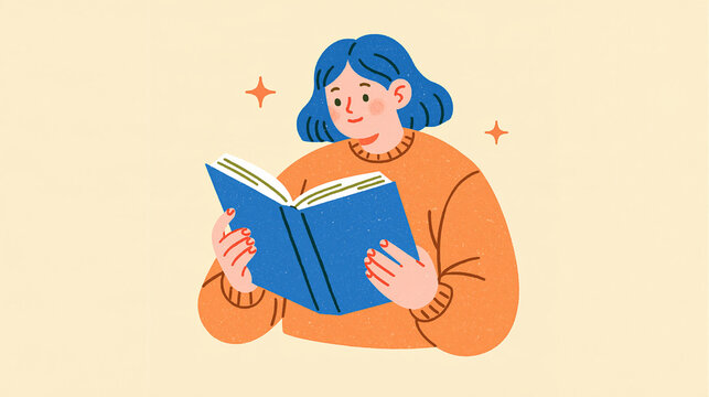 Reading and education concept hands holding a closed textbook with a blue cover learning gesture bright clean minimal background soft blue color palette education icons book learning