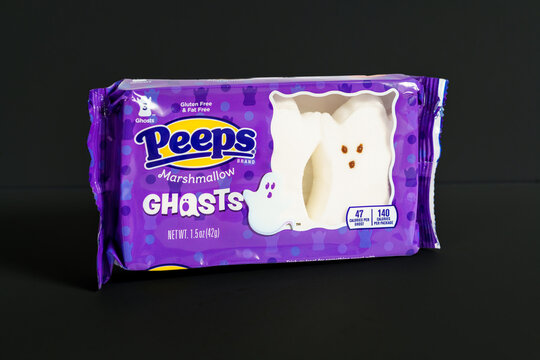 Peeps marshmallow ghosts packaged for Halloween celebration