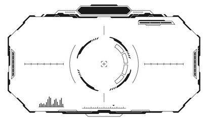 Plakat Hud screen with aim crosshair. Scifi game interface