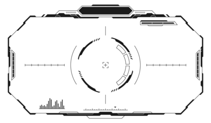 Hud screen with aim crosshair. Scifi game interface © ssstocker