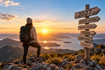 Obraz premium New Year 2027 new horizons and future goals concept