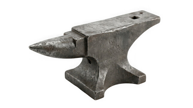 Old heavy metal anvil isolated on transparent background