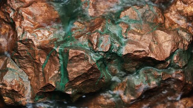 Water revealing copper ore veins