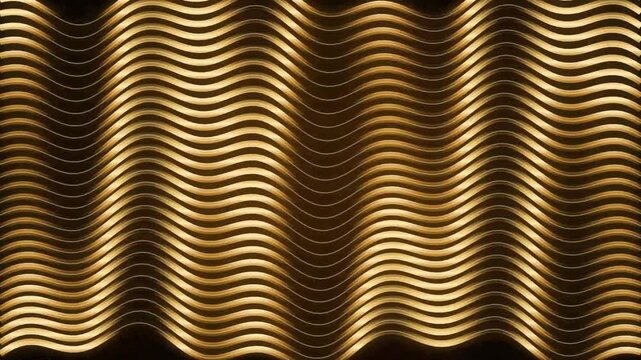 Abstract golden wavy lines background with glowing light effect
