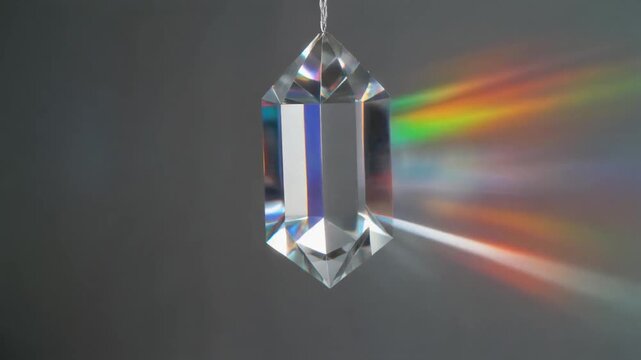 Rainbows moving from a hanging prism