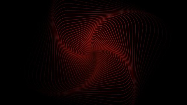 Abstract red geometric spiral pattern on black background