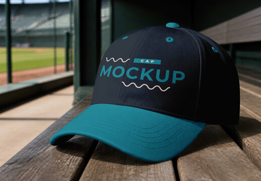Baseball Cap Baseball Dugout Mockup