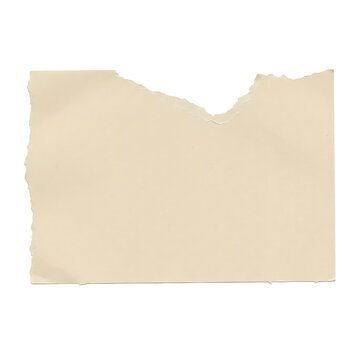 Blank torn paper sheet with ripped edges on transparent background