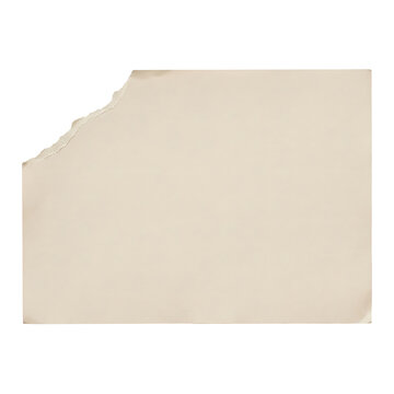 Blank torn paper sheet with ripped edges on transparent background