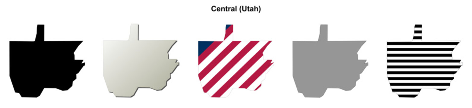 Central (Utah) blank outline map set